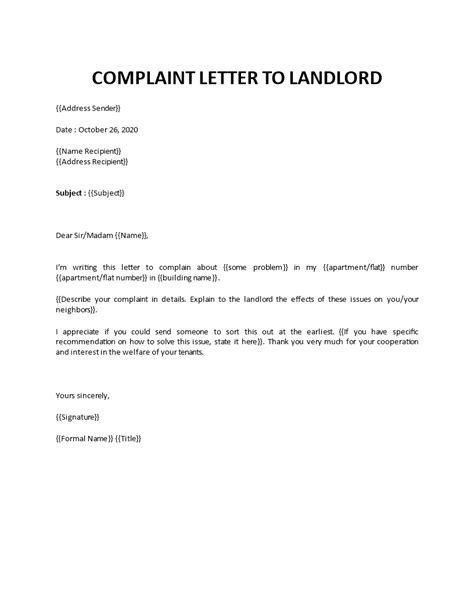 How To Write A Letter To Landlord About