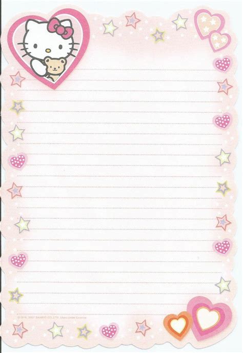 Hello Kitty Lined Paper Printable - Free Printable Paper