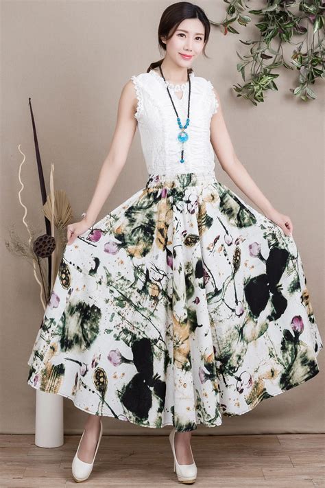 Aliexpress.com : Buy Long Flowing Thick Cotton Multicolor Print Skirt Bohemia Style Women's ...