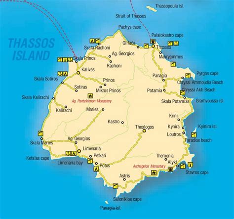 Thasos tourist map - Ontheworldmap.com