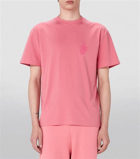 JW Anderson pink Cotton Anchor Logo T-Shirt | Harrods UK