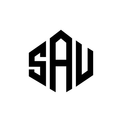 SAU letter logo design with polygon shape. SAU polygon and cube shape logo design. SAU hexagon ...