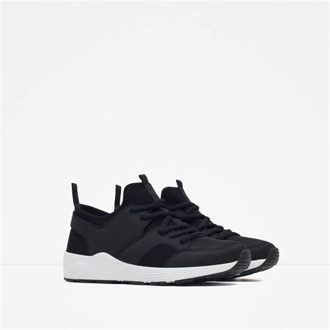 Zara Combination Sneakers in Black | Lyst