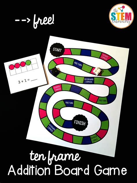 Ten Frame Addition Board Game | Math board games, Fun math, Kindergarten math games