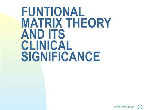 Functional matrix theory