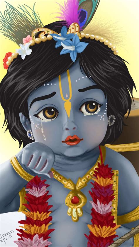 Little Baby Krishna Wallpaper Classic Krishna Wallpaper Digital Download | www ...