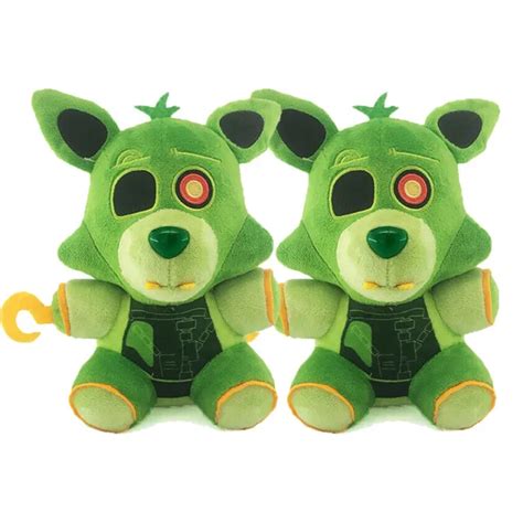 2PCS FNAF GREEN Pirate Bonnie Plush Toys Soft Cotton Cute Stuffed ...