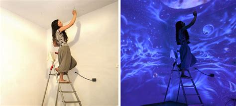 Artist Paints Rooms With Murals That Glow Under Blacklight | DeMilked