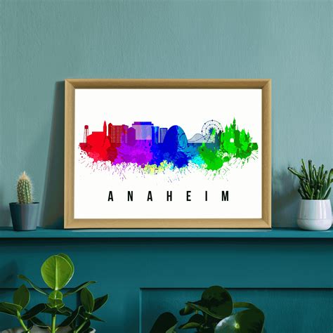 Anaheim Skyline California Poster Cityscape Painting Anaheim - Etsy