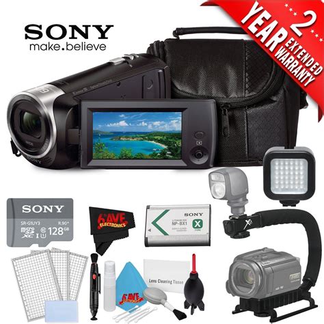 Sony HDR-CX405 Hd Camcorder Black + Sony 128Gb Microsdxc Memory Card (Class 10) + 3Pc Lcd Screen ...