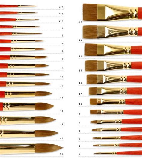 Purchase Guide: Brush Size Chart | MisterArt.com | Art painting tools ...