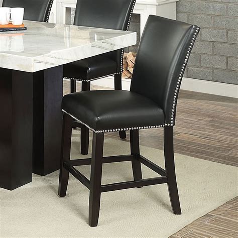 Camila Rectangular Counter Height Dining Set w/ Black Chairs by Steve ...