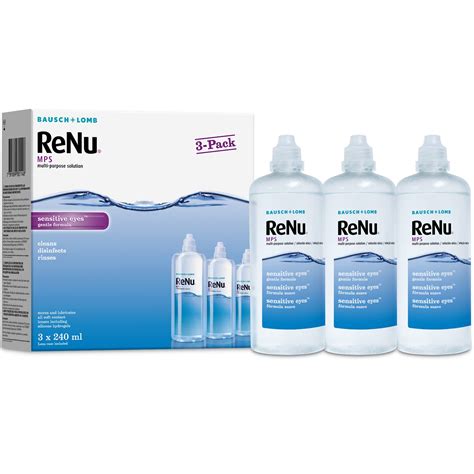 Buy RenuMulti-Purpose Contact Lens Solution 3 x 240ml - Soft Contact Lenses for Comfortable Wear ...