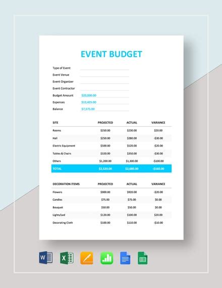 10+ Event Budget Template in Google Docs | Google Sheets | MS Excel ...