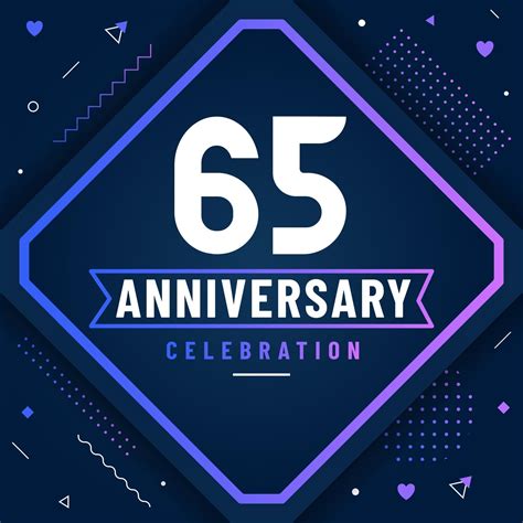 65 years anniversary greetings card, 65 anniversary celebration background free vector. 2864208 ...