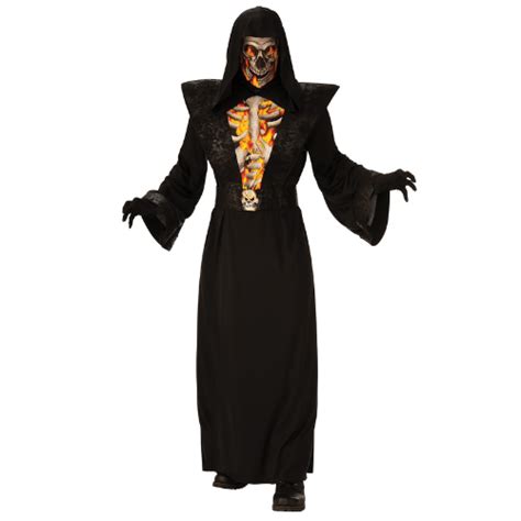 Fiery Skeleton Reaper Costume - Adults - PartyWishesUk