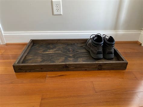 Handmade Hallway Entryway Wooden Boot Tray Storage Organizer - Etsy