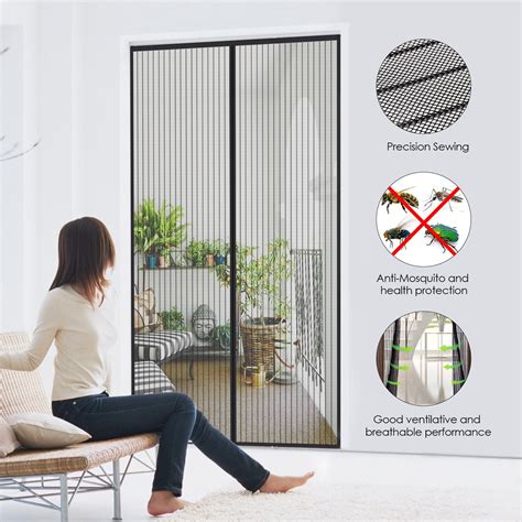 Magnetic Screen Door, 39 x 82 Inch Screen Doors with Magnets Hanging Screen Door Black - Walmart ...