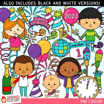 New Year Party Clip Art by LittleRed | Teachers Pay Teachers