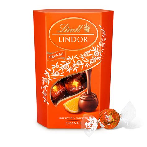 Buy Lindt Lindor Milk Orange Chocolate Truffles Box Chocolate Balls with a Smooth Melting ...