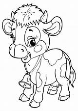 Baby Cow Coloring sketch template