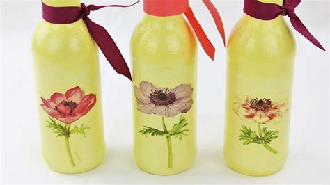 Decoupage Bottles - Fast & Easy Tutorial - DIY