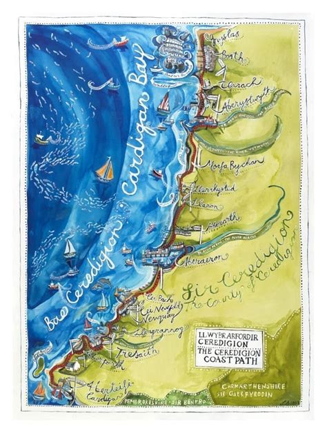 Ceredigion Coastal Path - A3 Poster - Driftwood Designs