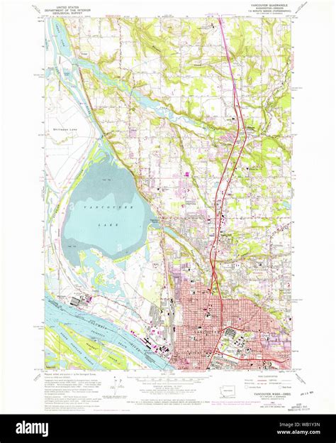 USGS Topo Map Washington Vancouver 244449 1961 24000 Restoration Stock ...