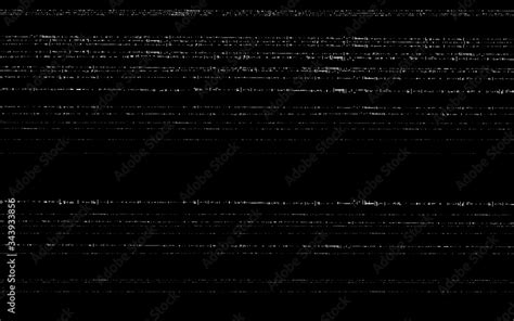 Glitch VHS template. Old video effect on black backdrop. Horizontal random white lines. Retro ...