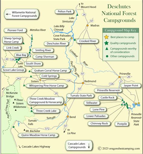 Deschutes National Forest Campground Map