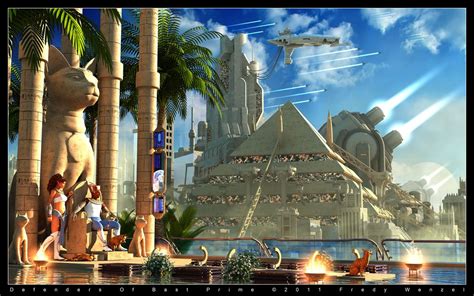 "The Defenders Of Bast Prime", by Fredy3D. Poser Pro 2012... | Fantasy landscape, Futuristic ...