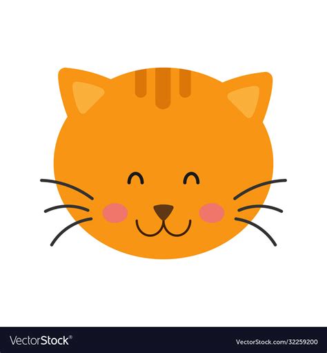 Cute cat face icon cartoon cat Royalty Free Vector Image