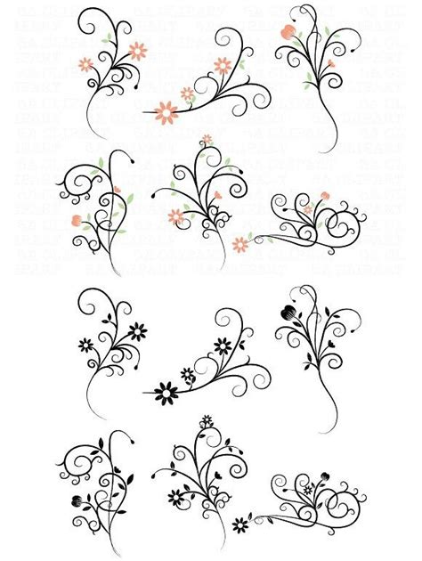 Flower Flourish Swirl Clipart | Swirl tattoo, Lily flower tattoos, Flower drawing