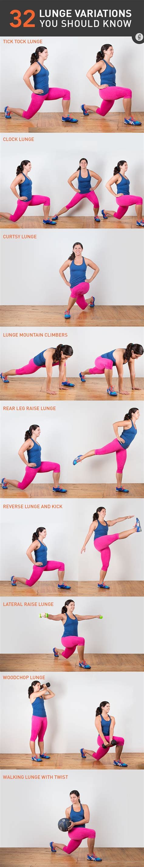 32 Intense Lunge Variations | Fitness body, Strength workout, Lunge variations