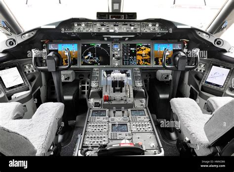 cockpit of a Boeing 787 prototype in the static-display at the ...