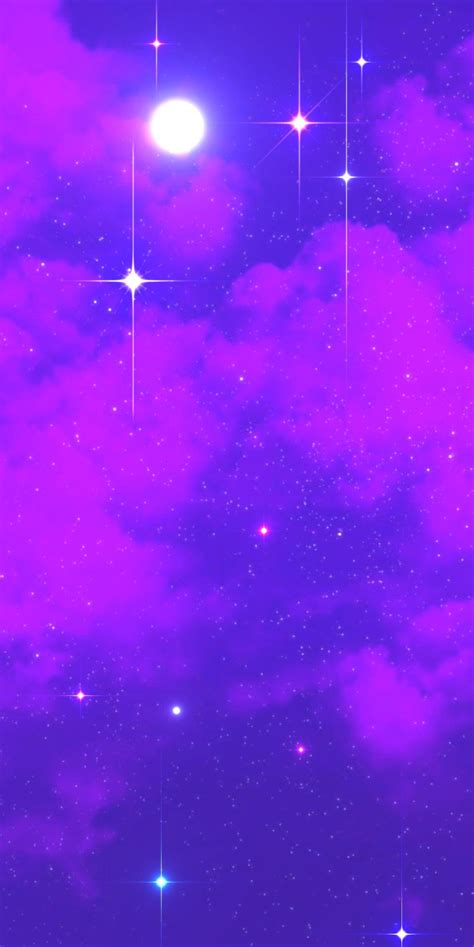 Purple moon and stars wallpaper | Pretty phone wallpaper, Pretty ...