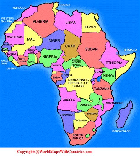 Labeled Map of Africa with Rivers - World Map with Countries