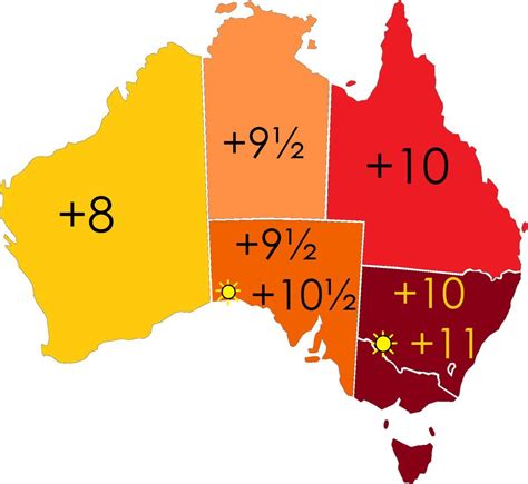 Zona horaria de Australia mapa de las zonas horarias de mapa de Australia (Australia y Nueva ...