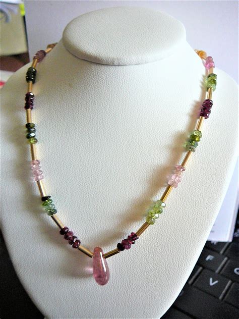 Tourmaline gemstone necklace