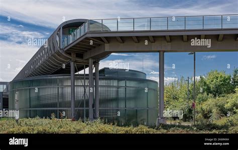 The former Expo 2000 train station, today the south entrance of the Hanover Trade Fair and a ...