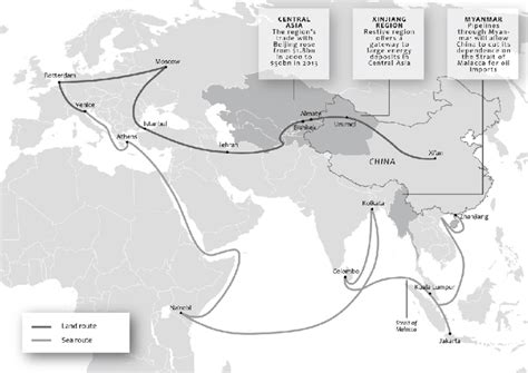 -The Belt and Road Initiative compared to the old Silk Road main routes ...