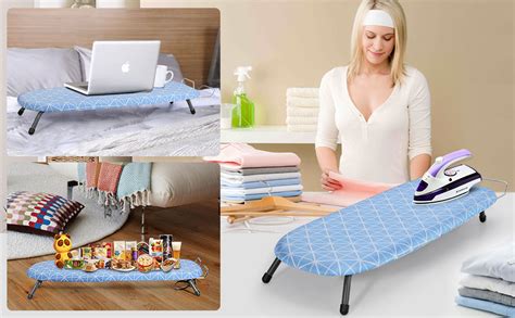 Amazon.com: Johgee Foldable Tabletop Ironing Board with Iron Rest, Small Ironing Board with 2 ...