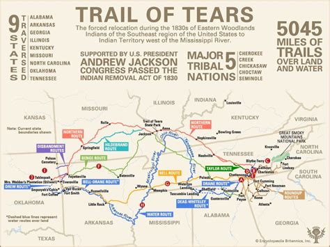 Map Showing The Routes Of The Trail Of Tears By American School | ubicaciondepersonas.cdmx.gob.mx