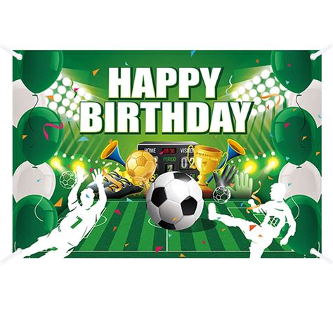 Buy Soccer Party supplies - Soccer Theme Happy Birthday Backdrop, Football Field Birthday Party ...