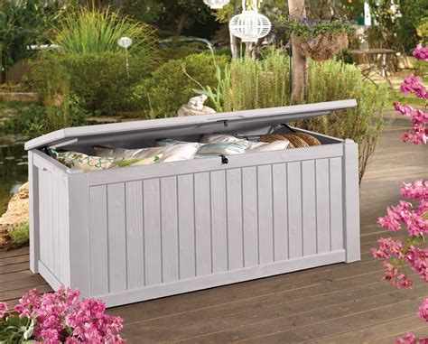 Keter Brightwood Deck Box 120 Gallon White | Home Design Ideas