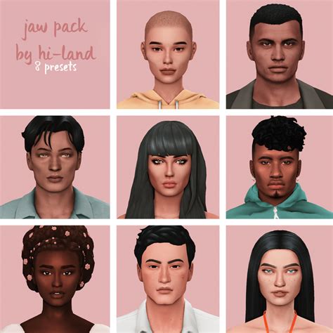 JAW PRESET PACK | hi-land | Sims 4, Sims, The sims 4 skin