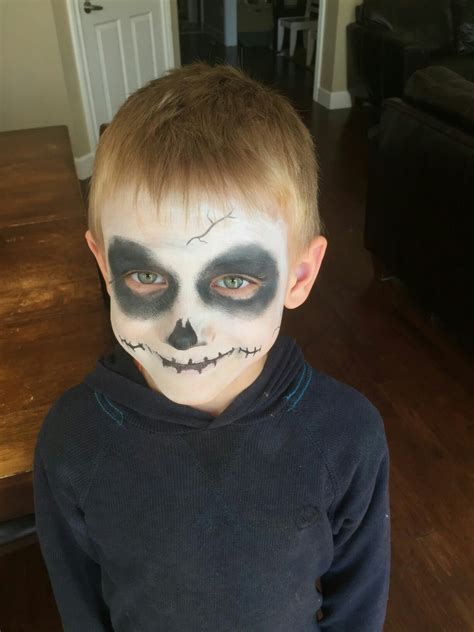 √ How to do a kid skeleton face for halloween | gail's blog