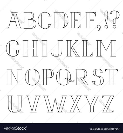 Latin alphabet grunge line font hipsters character