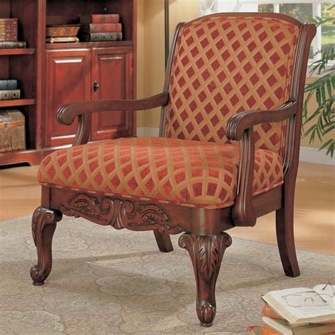 Coaster Traditional Decorative Chenille Fabric Accent Arm Chair - Walmart.com - Walmart.com