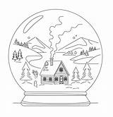 Snow Globe Free Printable coloring Page  Download Print Or Color sketch template
